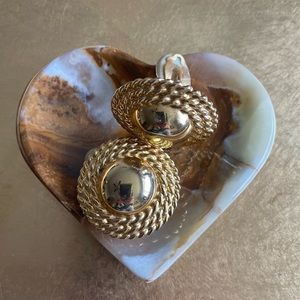 Anne Klein Gold Statement Earrings.